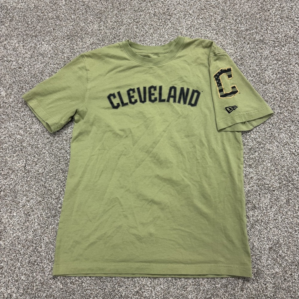 Cleveland Guardians Shirt Mens Small Green MLB Baseball New Era C Logo Tee